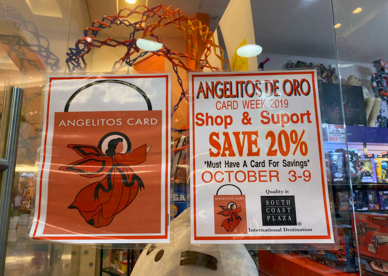 Angelitos Card Week at South Coast Plaza in Costa Mesa