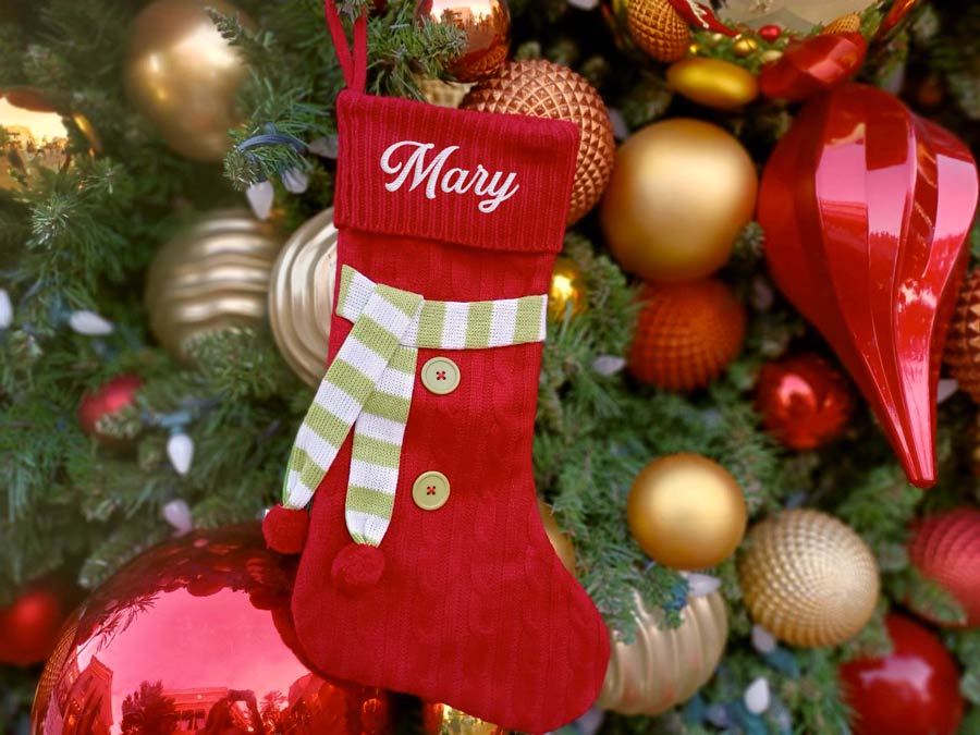 Personalized Knit Christmas Stocking