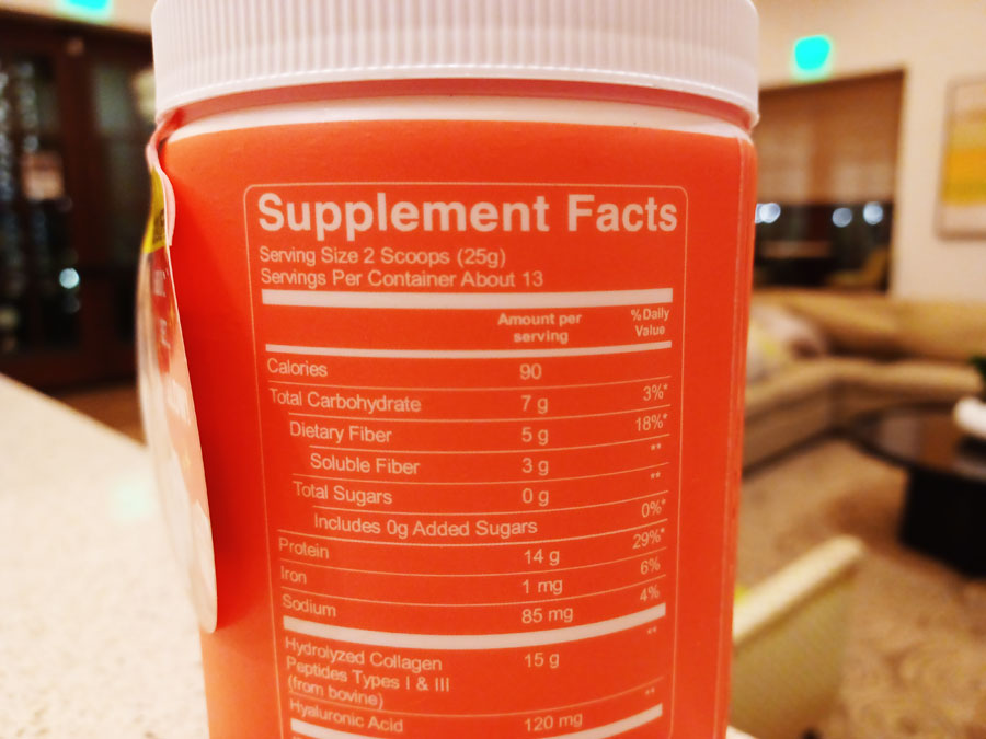 Supplement Facts Bellway Beauty 