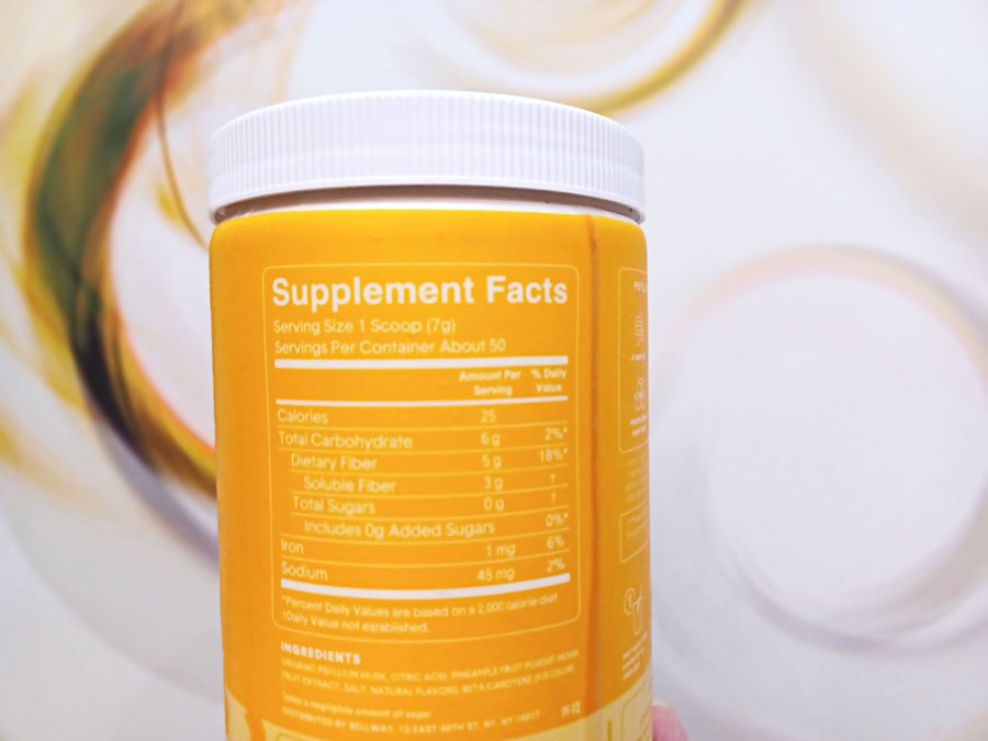 Bellway Original Supplement Facts