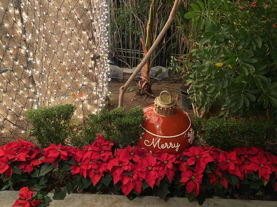 giant Christmas ornament Mission Inn Hotel