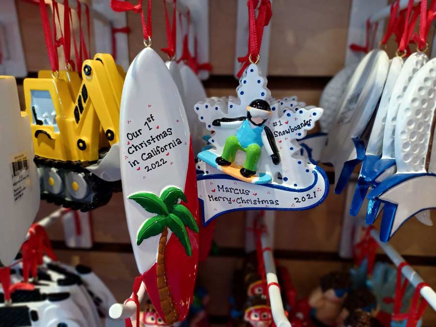 personalized ornaments for surfers