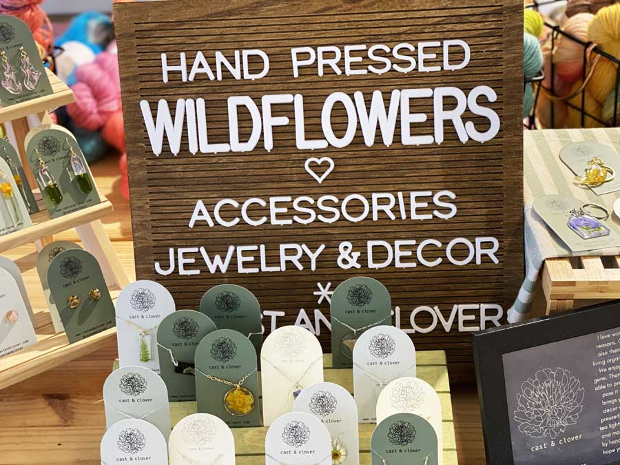 jewelry with pressed flowers