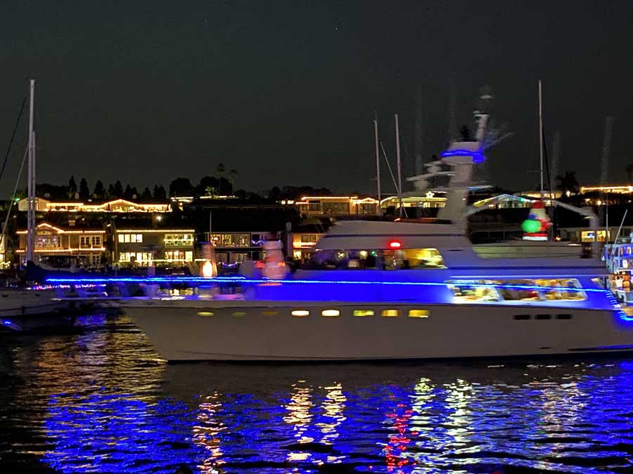 Newport Beach Christmas lights boat