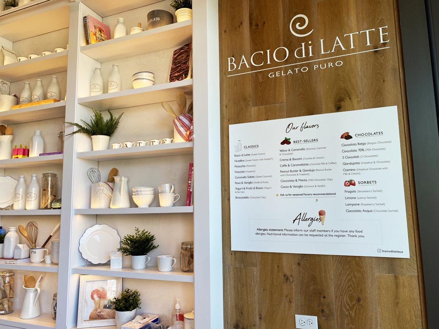 Bacio di Latte menu