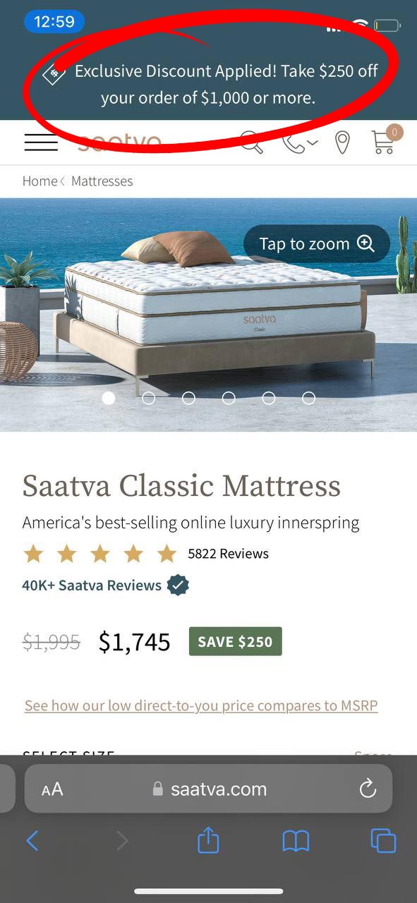 Saatva Classic mattress discount