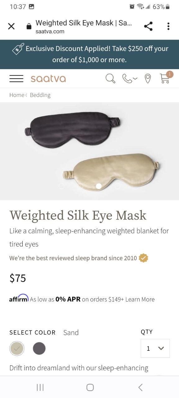 Saatva Silk Eye Mask price