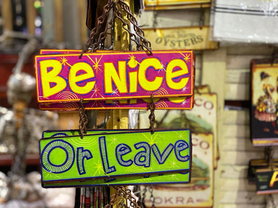 'Be Nice or Leave' Door Sign
