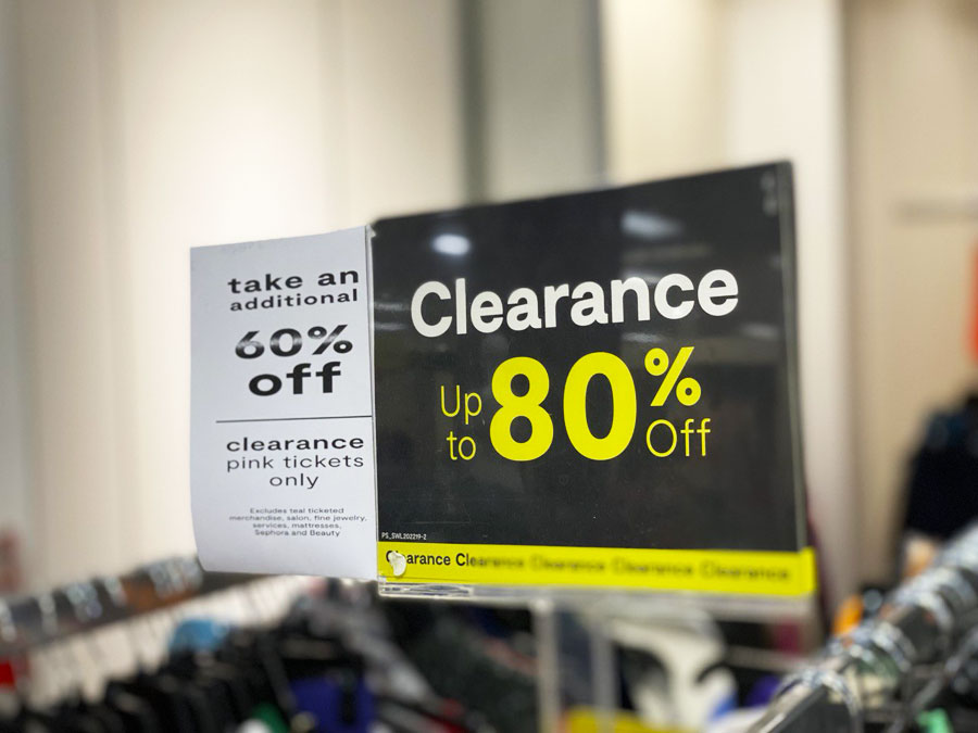 Clearance off on select products 