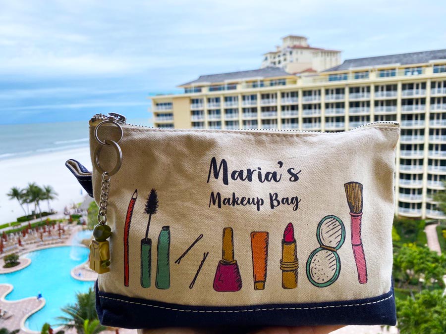 Personalized makeup bag