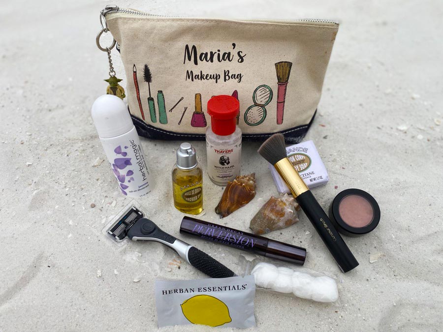 contents Personalized makeup bag