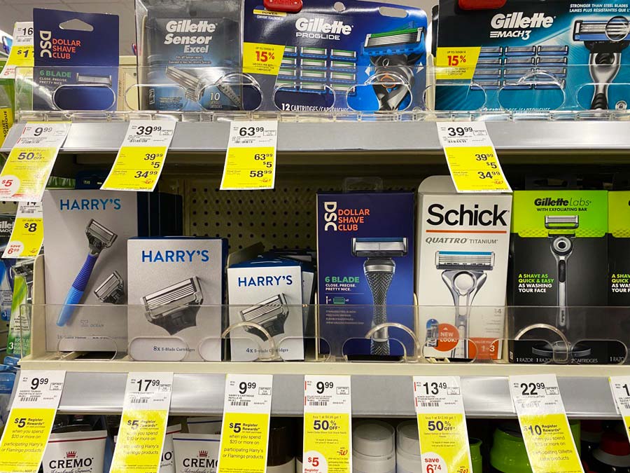 Range of Razors at Walgreens