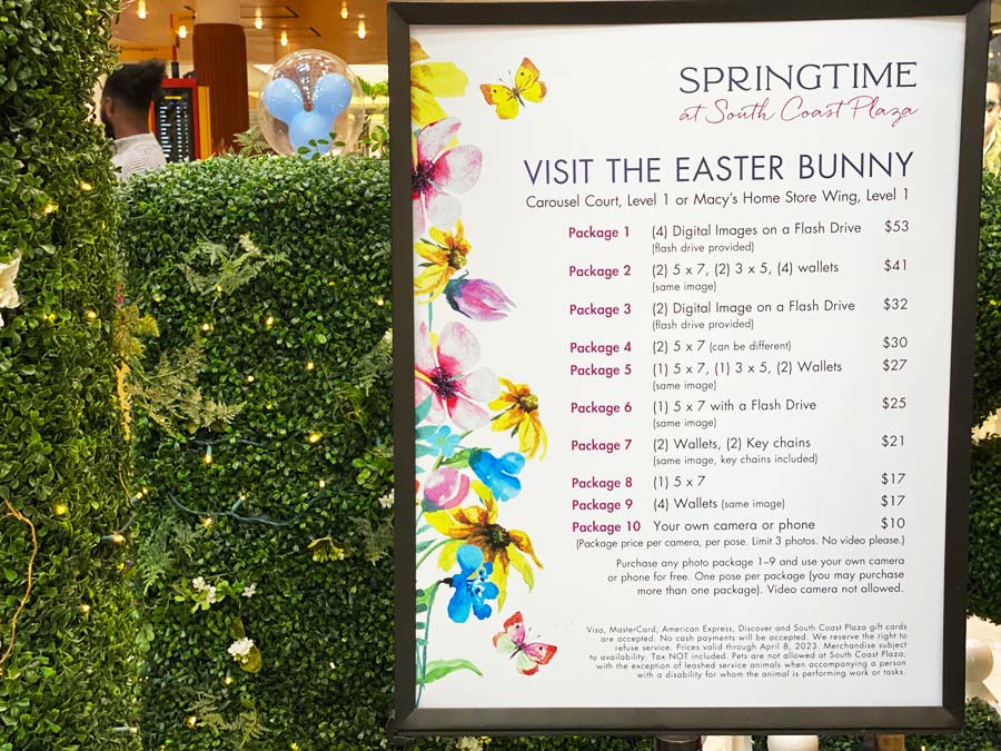 Springtime photo packages at South Coast Plaza