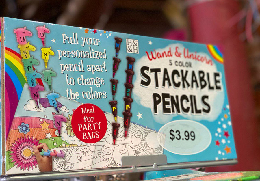 Wand & Unicorn 5 Color Stackable Pencils