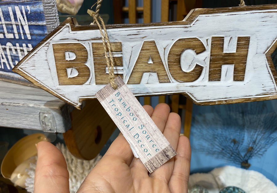 Beach Sign Bamboo Source Decor