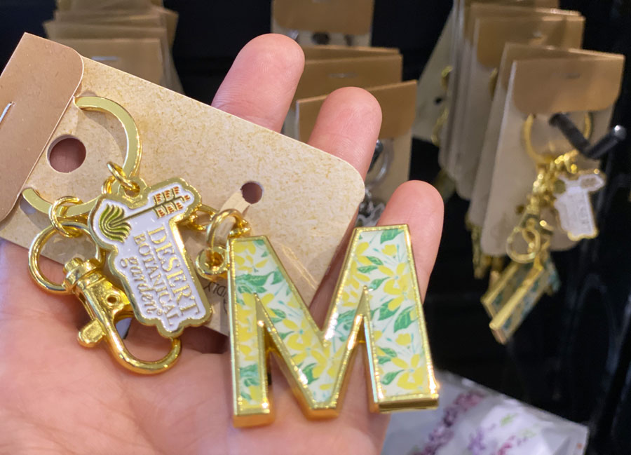 Desert Botanical Garden Keychain with M Letter