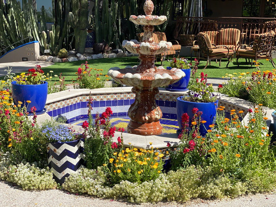 Fountain in The Courtyard of Hacienda del Sol Guest Ranch Resort