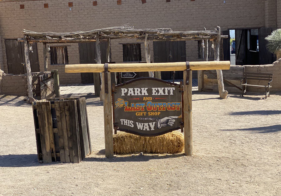 Old Tucson Park Exit Sign