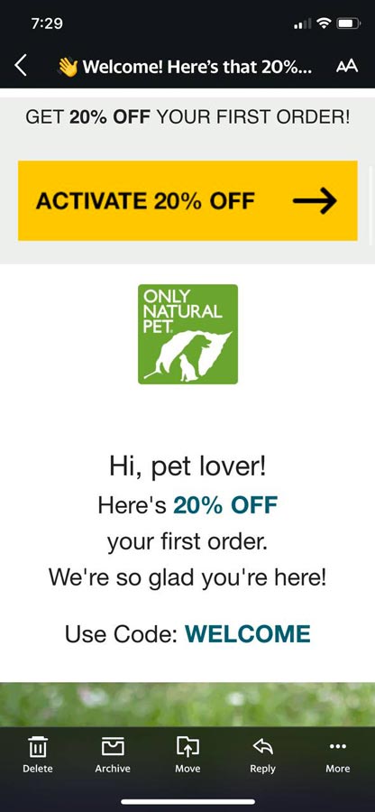 Only natural shop pet store coupons