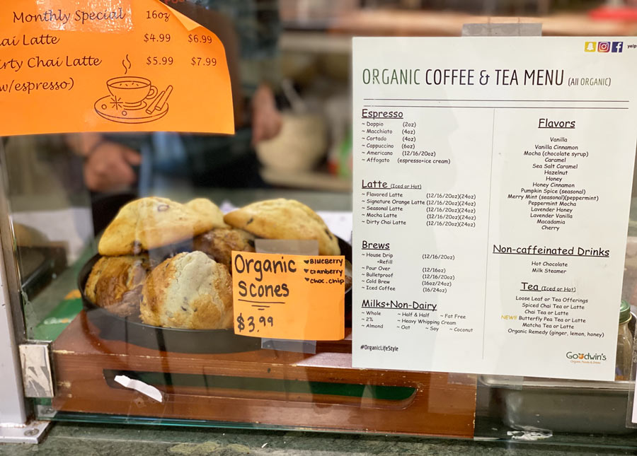 Organic Scones at Goodwin's Market