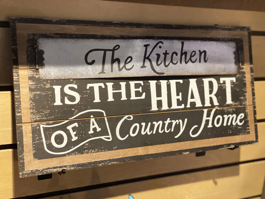 The Kitchen is The Heart of a Country Home Sign