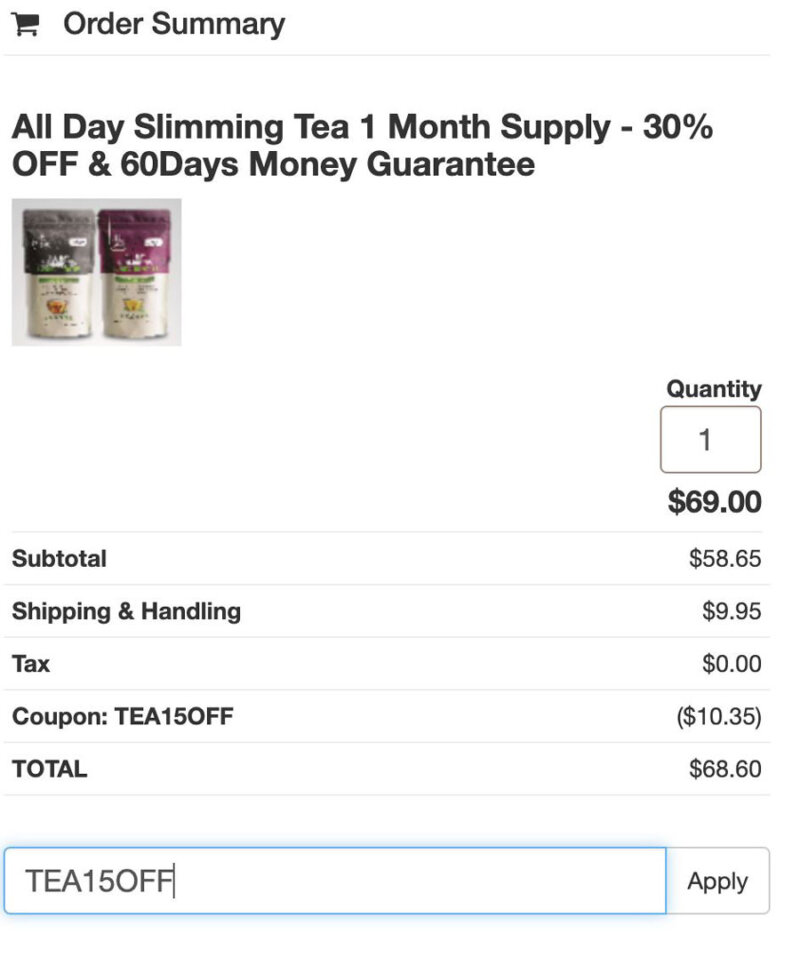 All Day Slimming Tea Coupon Code