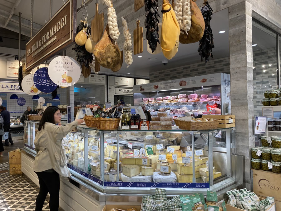 Eataly cheeses and cured meats