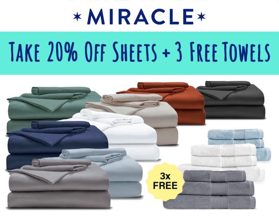 Take 20% OFF Sheets at Miracle