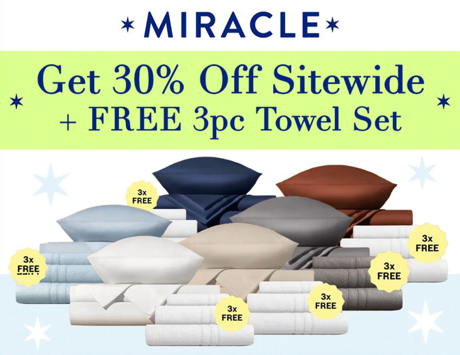 Miracle Sheets 30% Off Sitewide Promotion