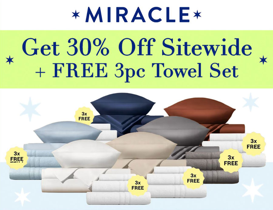 Miracle Sheets 30% Off Coupon