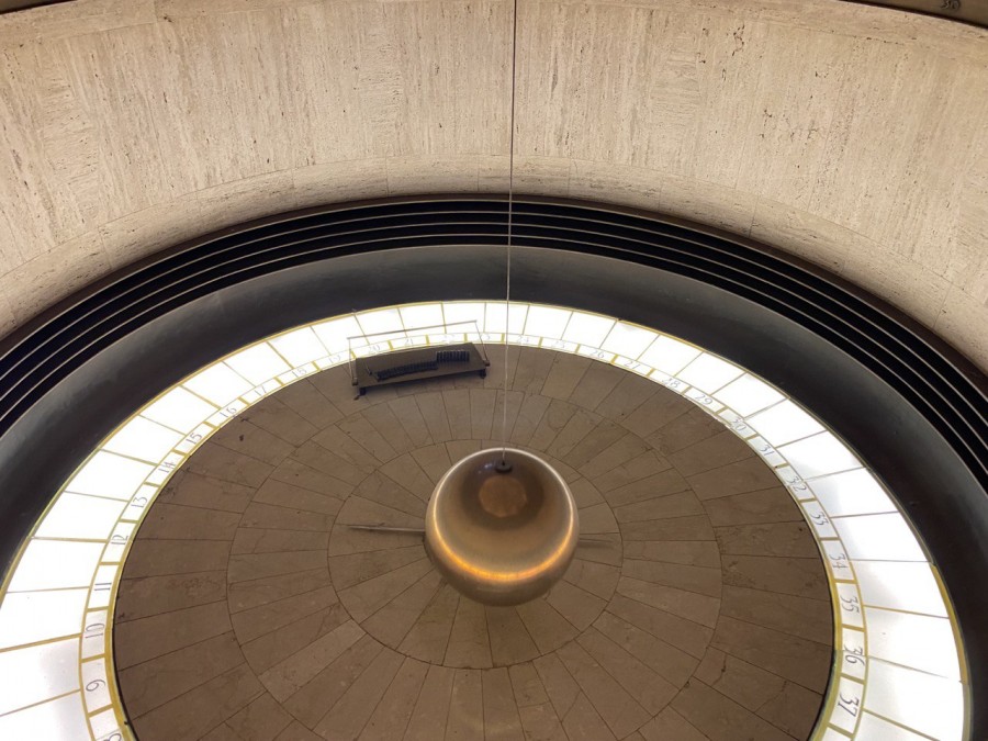 Griffith Observatory's Foucault's pendulum is a tool for science enthusiasts and a captivating spectacle for visitors.