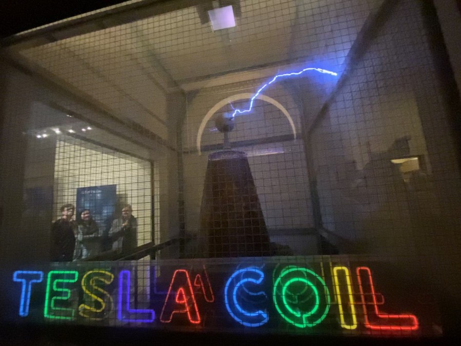 Electric pulses from Griffith Observatory's Tesla coil.