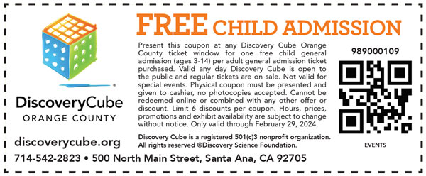 Discovery Cube Orange County Printable Coupon 2023
