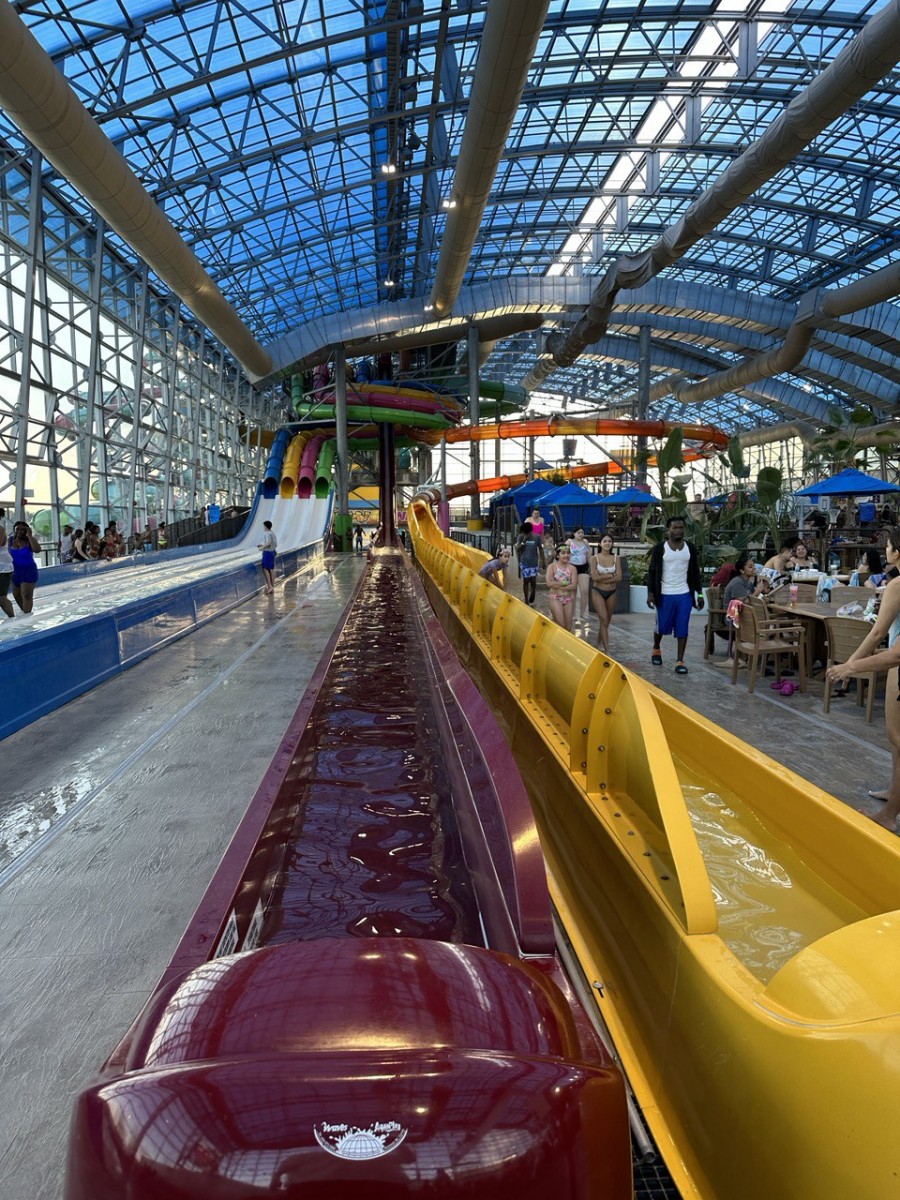 Water slides in water park