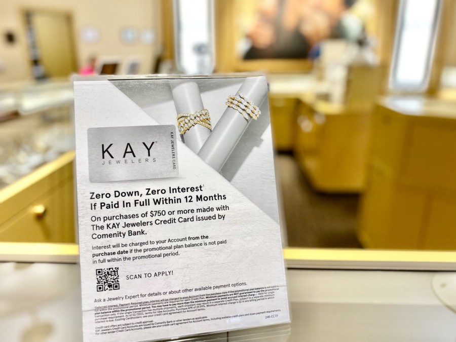 Buy jewelry with the KAY Jewelers Credit Card and pay it off in 12 months.