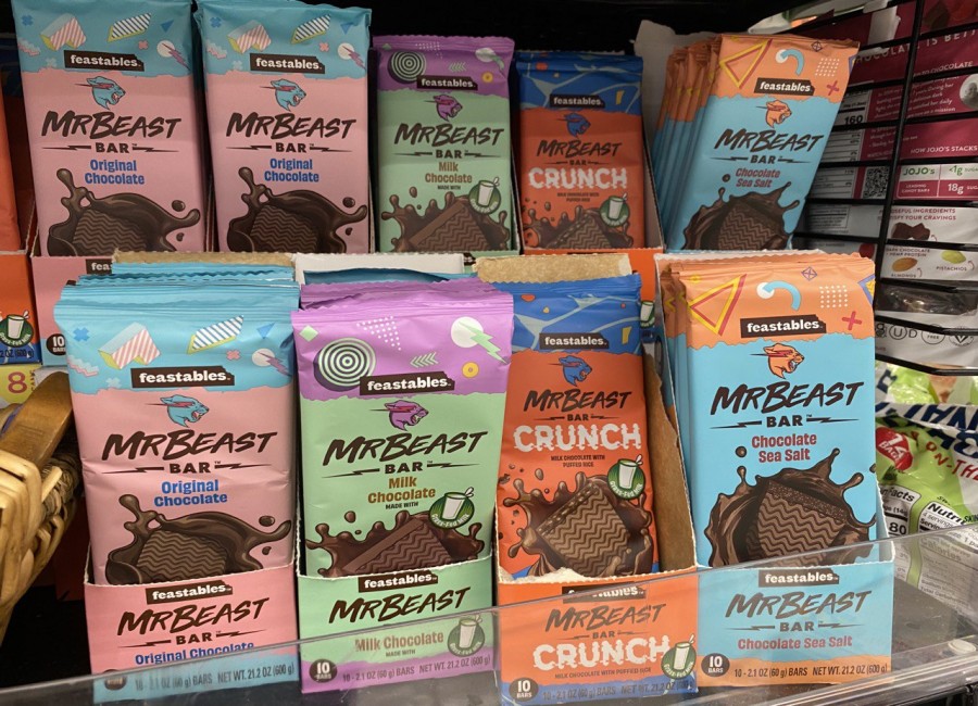 Introducing MrBeast's Feastables chocolate bars - the latest celebrity sensation in the market!