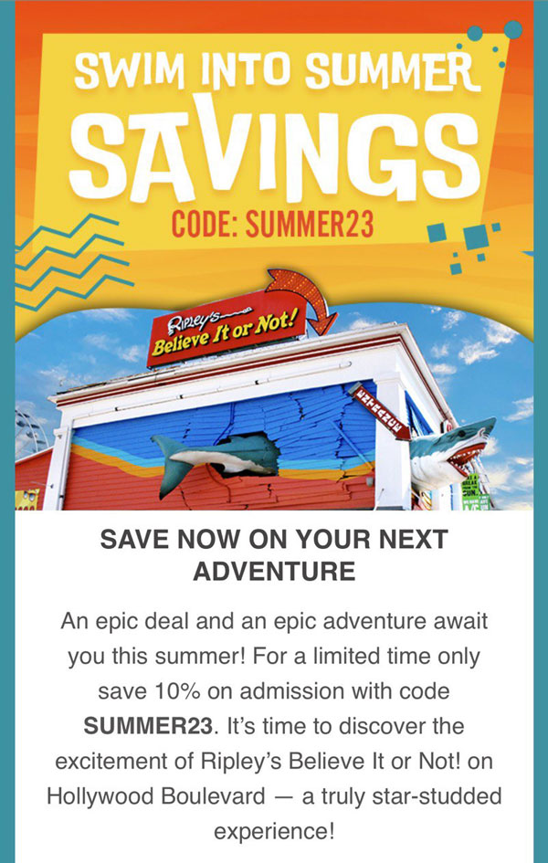 Ripley's 10% Off Coupon Code
