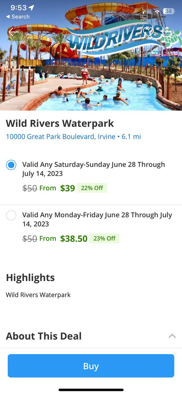Discover the exhilaration of Wild Rivers Water Park.
