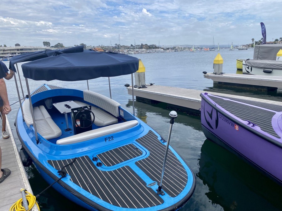 Affordable electric boat rentals at Lido Marina Village - dive into aquatic fun!