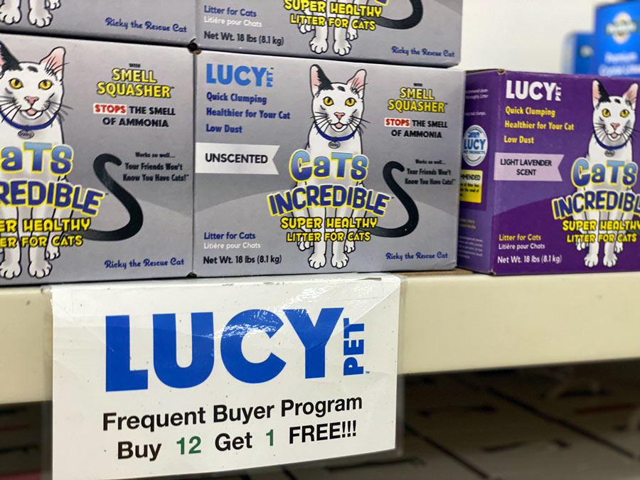 Lucy Pet Cats Incredible Clumping Cat Litter.