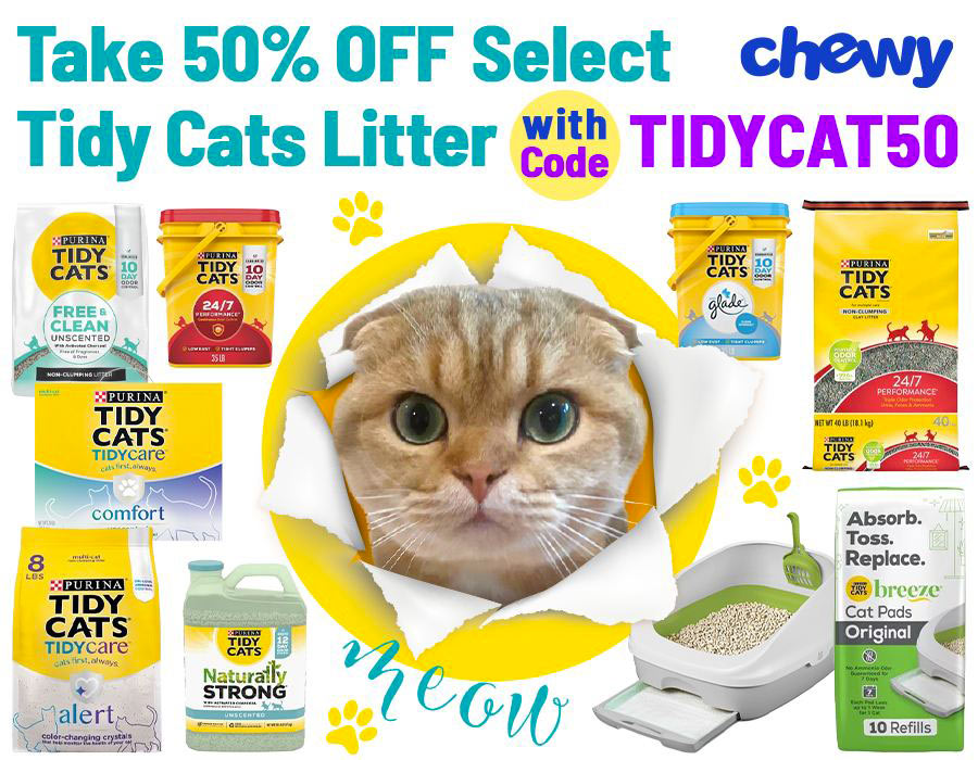 Tidy Cats Litter 50% Off, Chewy