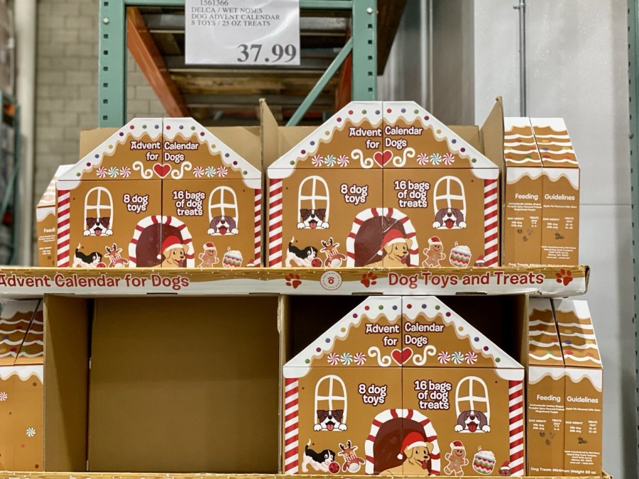 Costco gingerbread house advent calendar is packed with 8 festive dog toys and 16 scrumptious treats.