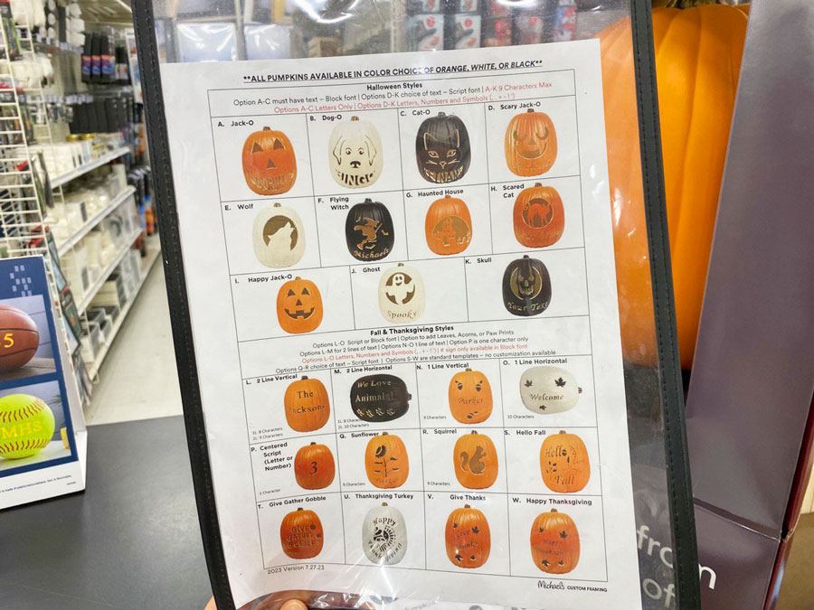 All Pumpkins Available at Michaels