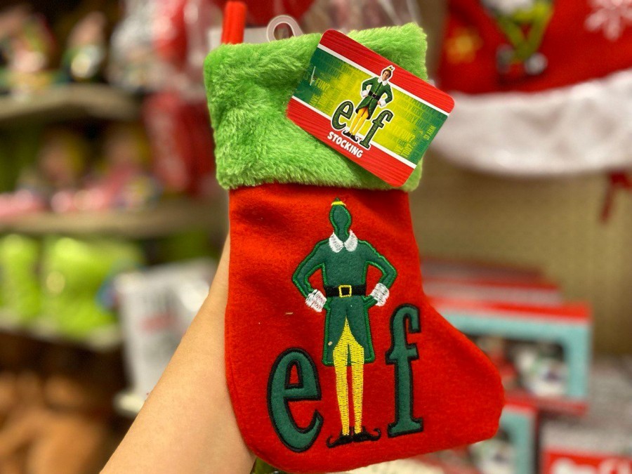 Get your home in the holiday spirit with this charming and festive red stocking embroidered with Buddy.
