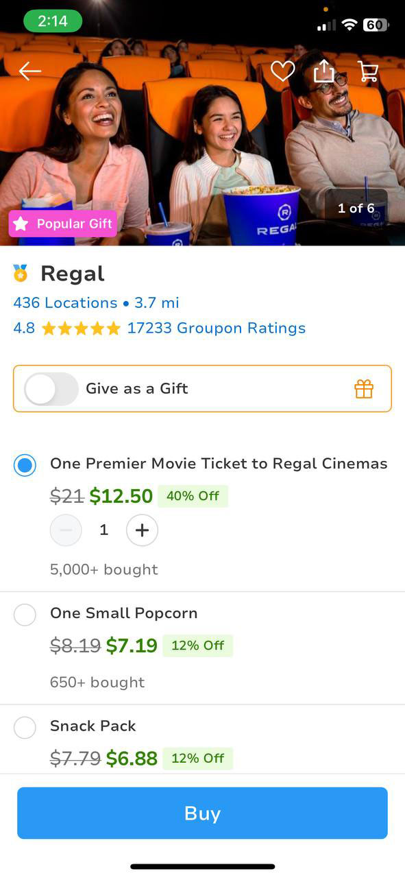 Discover Regal Cinemas Offers on Groupon!