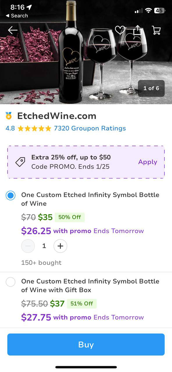EtchedWine.com Exclusive Groupon Deal