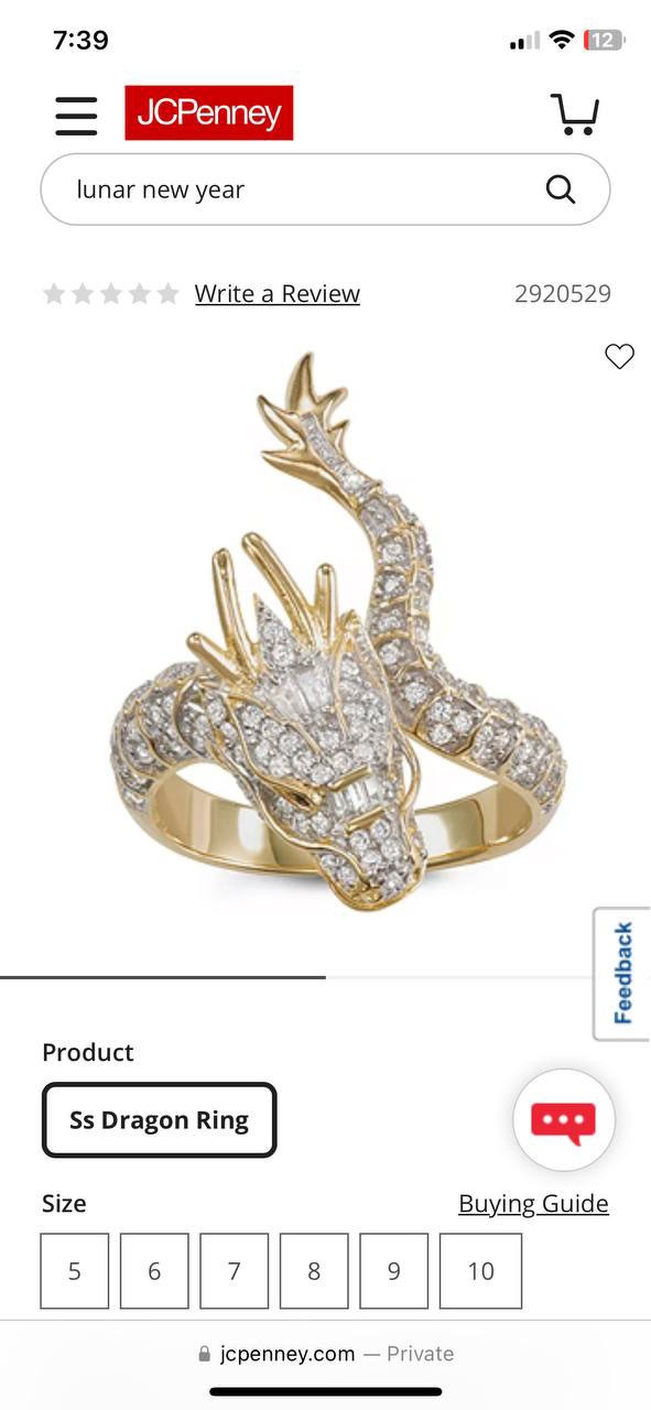 Women's 1 1/4 CT. T.W. Cubic Zirconia 14K Two Tone Gold Over Silver Dragon Cocktail Ring