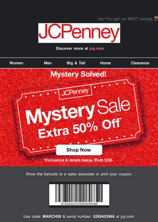 JCPenney Coupon SuperMall