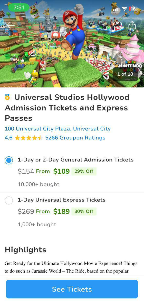 Experience Movie Magic: Save on Universal Studios Hollywood Tickets with Groupon!
