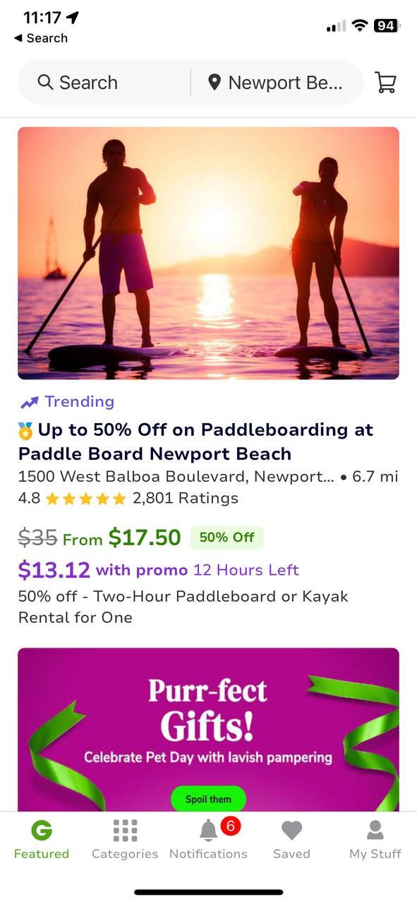 Embark on a Solo Aquatic Odyssey with a Two-Hour Paddleboard or Kayak Rental for just $17.50 (originally $35)!